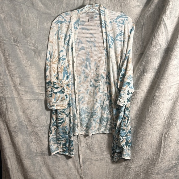 Catherines cardigan plus size 1X Blue and White Knit Cardigan size 16 / 18 light - Picture 4 of 9